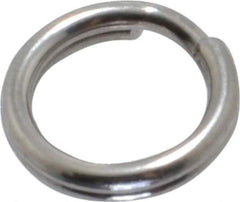 Made in USA - 0.212" ID, 0.292" OD, 0.062" Thick, Split Ring - 18-8 Stainless Steel, Natural Finish - Industrial Tool & Supply