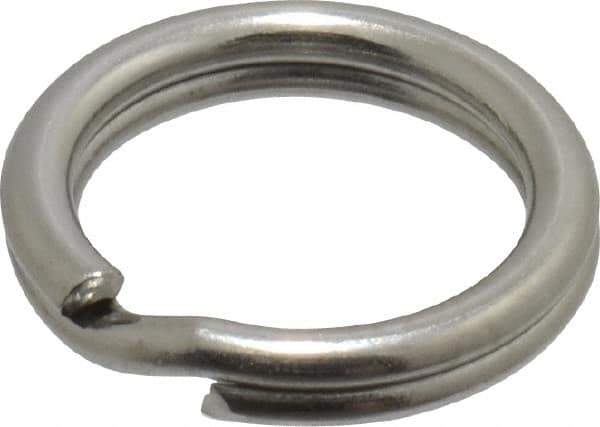 Made in USA - 0.328" ID, 0.43" OD, 0.074" Thick, Split Ring - 18-8 Stainless Steel, Natural Finish - Industrial Tool & Supply
