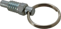 Gibraltar - 1/4-20, 0.31" Thread Length, 0.16" Plunger Diam, 0.19" Plunger Projection, 0.5 Lb Init to 2 Lb Final End Force, Steel Pull Ring Plunger - 0.31" Len Under Head, 0.44" Body Len, 3/4" Ring Diam, 0.62" Plunger Len, 1/4" Hex, 0.18" Head Height - Industrial Tool & Supply