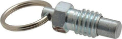 Gibraltar - 3/8-16, 0.31" Thread Length, 1/4" Plunger Diam, 0.28" Plunger Projection, 0.75 Lb Init to 3 Lb Final End Force, Steel Pull Ring Plunger - 0.44" Len Under Head, 0.63" Body Len, 3/4" Ring Diam, 0.82" Plunger Len, 0.38" Hex, 0.19" Head Height - Industrial Tool & Supply