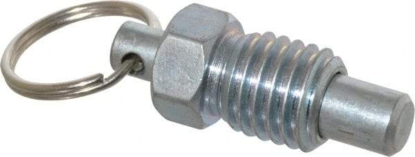 Gibraltar - 5/8-11, 0.56" Thread Length, 0.38" Plunger Diam, 0.44" Plunger Projection, 1.25 Lb Init to 5 Lb Final End Force, Steel Pull Ring Plunger - 0.69" Len Under Head, 1" Body Len, 1" Ring Diam, 1.31" Plunger Len, 0.62" Hex, 0.31" Head Height - Industrial Tool & Supply