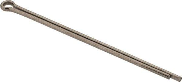 Made in USA - 3/32" Diam x 2-1/2" Long Extended Prong Cotter Pin - Grade 18-8, Uncoated, Stainless Steel - Industrial Tool & Supply