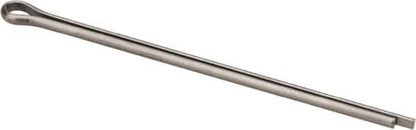 Made in USA - 1/8" Diam x 3" Long Extended Prong Cotter Pin - Grade 18-8, Uncoated, Stainless Steel - Industrial Tool & Supply