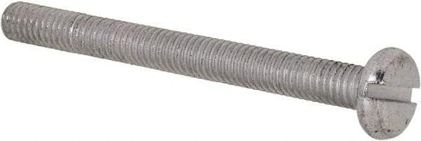 Value Collection - M3x0.50, 30mm Length Under Head Slotted Drive Machine Screw - Pan Head, Grade 4.8 Steel, Zinc-Plated Finish, Without Washer - Industrial Tool & Supply