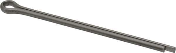 Made in USA - 5/32" Diam x 3" Long Extended Prong Cotter Pin - Grade 18-8, Uncoated, Stainless Steel - Industrial Tool & Supply