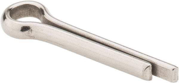 Made in USA - 1/4" Diam x 1-1/4" Long Extended Prong Cotter Pin - Grade 18-8, Uncoated, Stainless Steel - Industrial Tool & Supply
