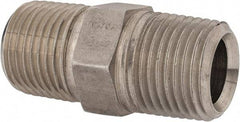 Parker - 1/2 Male Thread, Stainless Steel Industrial Pipe Hex Nipple - MNPTF, 300 psi - Industrial Tool & Supply