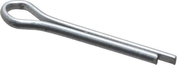 Made in USA - 3/32" Diam x 3/4" Long Extended Prong Cotter Pin - Grade 2, Zinc-Plated, Steel - Industrial Tool & Supply
