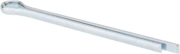 Made in USA - 3/32" Diam x 1-1/2" Long Extended Prong Cotter Pin - Grade 2, Zinc-Plated, Steel - Industrial Tool & Supply