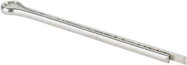 Made in USA - 3/32" Diam x 1-3/4" Long Extended Prong Cotter Pin - Grade 2, Zinc-Plated, Steel - Industrial Tool & Supply