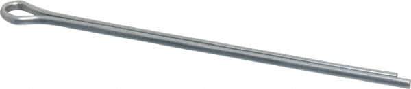 Made in USA - 3/32" Diam x 2-1/2" Long Extended Prong Cotter Pin - Grade 2, Zinc-Plated, Steel - Industrial Tool & Supply