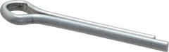Made in USA - 1/8" Diam x 1" Long Extended Prong Cotter Pin - Grade 2, Zinc-Plated, Steel - Industrial Tool & Supply