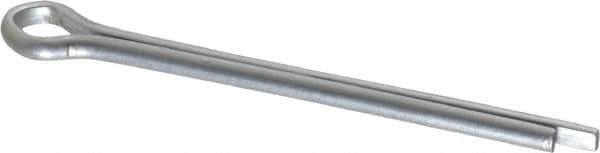 Made in USA - 1/8" Diam x 1-3/4" Long Extended Prong Cotter Pin - Grade 2, Zinc-Plated, Steel - Industrial Tool & Supply