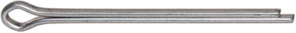 Made in USA - 1/8" Diam x 2" Long Extended Prong Cotter Pin - Grade 2, Zinc-Plated, Steel - Industrial Tool & Supply