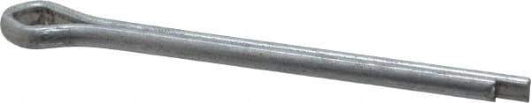 Made in USA - 5/32" Diam x 2" Long Extended Prong Cotter Pin - Grade 2, Zinc-Plated, Steel - Industrial Tool & Supply