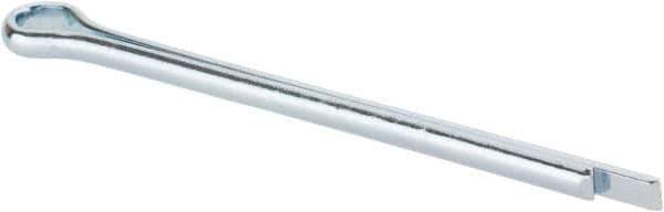 Made in USA - 5/32" Diam x 2-1/2" Long Extended Prong Cotter Pin - Grade 2, Zinc-Plated, Steel - Industrial Tool & Supply