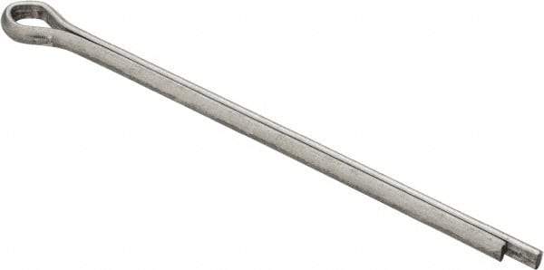 Made in USA - 5/32" Diam x 3" Long Extended Prong Cotter Pin - Grade 2, Zinc-Plated, Steel - Industrial Tool & Supply
