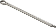 Made in USA - 5/32" Diam x 3" Long Extended Prong Cotter Pin - Grade 2, Zinc-Plated, Steel - Industrial Tool & Supply