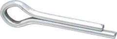 Made in USA - 3/16" Diam x 1" Long Extended Prong Cotter Pin - Grade 2, Zinc-Plated, Steel - Industrial Tool & Supply