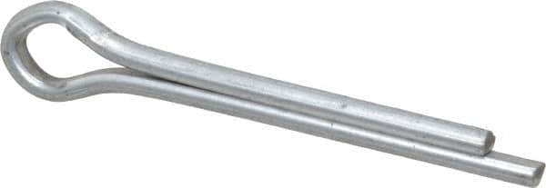Made in USA - 3/16" Diam x 1-1/2" Long Extended Prong Cotter Pin - Grade 2, Zinc-Plated, Steel - Industrial Tool & Supply