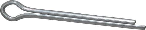 Made in USA - 3/16" Diam x 2" Long Extended Prong Cotter Pin - Grade 2, Zinc-Plated, Steel - Industrial Tool & Supply