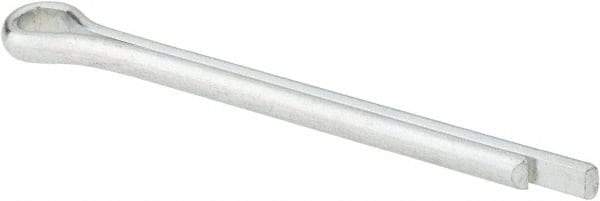 Made in USA - 1/4" Diam x 3" Long Extended Prong Cotter Pin - Grade 2, Zinc-Plated, Steel - Industrial Tool & Supply