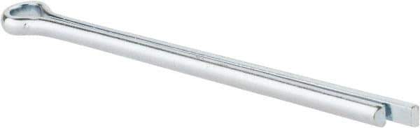 Made in USA - 1/4" Diam x 4" Long Extended Prong Cotter Pin - Grade 2, Zinc-Plated, Steel - Industrial Tool & Supply