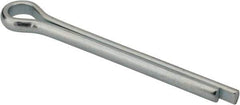 Made in USA - 3/8" Diam x 3-1/2" Long Extended Prong Cotter Pin - Grade 2, Zinc-Plated, Steel - Industrial Tool & Supply