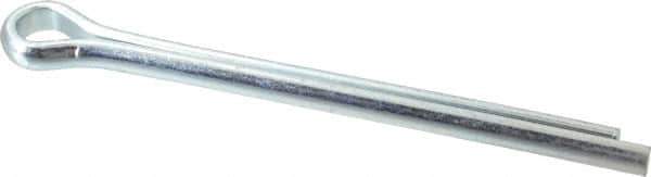 Made in USA - 1/2" Diam x 6" Long Extended Prong Cotter Pin - Grade 2, Zinc-Plated, Steel - Industrial Tool & Supply
