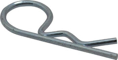 Made in USA - 1/8" Max Shaft Diam, 19/32" Long, 0.03" Wire Diam, Hair Pin Cotter - Grade 2 Spring Steel, Zinc-Plated Finish - Industrial Tool & Supply