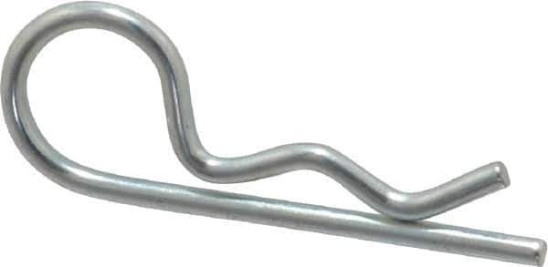 Value Collection - 5/16 to 3/8" Shaft Diam, 1-7/16" Long, 0.073" Wire Diam, Hair Pin Cotter - Grade 2 Spring Steel, Zinc-Plated Finish - Industrial Tool & Supply
