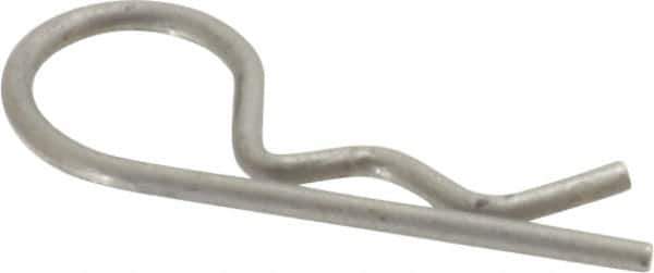 Made in USA - 1/8" Max Shaft Diam, 19/32" Long, 0.03" Wire Diam, Hair Pin Cotter - Grades 302 & 18-8 Stainless Steel - Industrial Tool & Supply