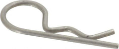 Made in USA - 1/8" Max Shaft Diam, 19/32" Long, 0.03" Wire Diam, Hair Pin Cotter - Grades 302 & 18-8 Stainless Steel - Industrial Tool & Supply