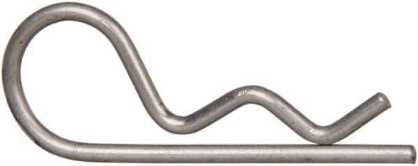 Made in USA - 3/16 to 1/4" Shaft Diam, 15/16" Long, 0.042" Wire Diam, Hair Pin Cotter - Grades 302 & 18-8 Stainless Steel - Industrial Tool & Supply
