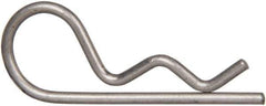 Made in USA - 3/16 to 1/4" Shaft Diam, 15/16" Long, 0.042" Wire Diam, Hair Pin Cotter - Grades 302 & 18-8 Stainless Steel - Industrial Tool & Supply