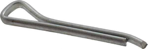 Made in USA - 1/8" Diam x 1" Long Hammerlock Cotter Pin - Grade 2, Zinc-Plated, Steel - Industrial Tool & Supply
