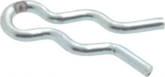 Made in USA - 5/64" Groove, 5/16" Long, Zinc-Plated Spring Steel Hair Pin Clip - 0.029" Clip Diam, 1/8" Shaft Diam, Grade 2 - Industrial Tool & Supply