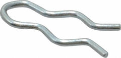 Made in USA - 9/64" Groove, 1/2" Long, Zinc-Plated Spring Steel Hair Pin Clip - 0.031" Clip Diam, 3/16" Shaft Diam, Grade 2 - Industrial Tool & Supply