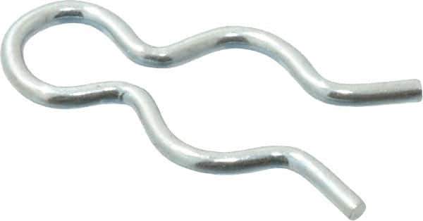 Made in USA - 7/32" Groove, 5/8" Long, Zinc-Plated Spring Steel Hair Pin Clip - 0.033" Clip Diam, 1/4" Shaft Diam, Grade 2 - Industrial Tool & Supply