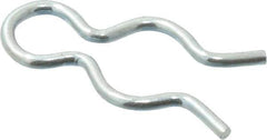 Made in USA - 7/32" Groove, 5/8" Long, Zinc-Plated Spring Steel Hair Pin Clip - 0.033" Clip Diam, 1/4" Shaft Diam, Grade 2 - Industrial Tool & Supply
