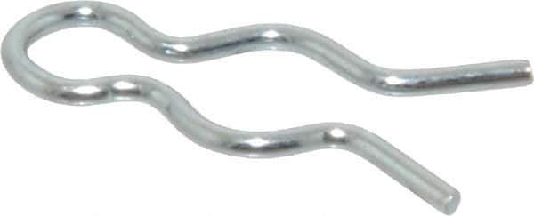 Made in USA - 5/16" Groove, 31/32" Long, Zinc-Plated Spring Steel Hair Pin Clip - 0.052" Clip Diam, 3/8" Shaft Diam, Grade 2 - Industrial Tool & Supply