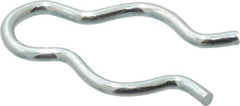 Made in USA - 7/16" Groove, 1-1/8" Long, Zinc-Plated Spring Steel Hair Pin Clip - 0.064" Clip Diam, 1/2" Shaft Diam, Grade 2 - Industrial Tool & Supply