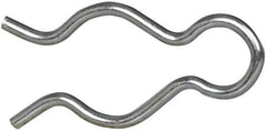 Made in USA - 21/32" Groove, 1-13/16" Long, Zinc-Plated Spring Steel Hair Pin Clip - 0.093" Clip Diam, 3/4" Shaft Diam, Grade 2 - Industrial Tool & Supply