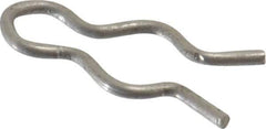 Made in USA - 9/64" Groove, 1/2" Long, Stainless Steel Hair Pin Clip - 0.031" Clip Diam, 3/16" Shaft Diam, Grade 18-8 - Industrial Tool & Supply
