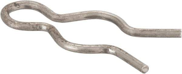 Made in USA - 3/8" Groove, 1-1/8" Long, Stainless Steel Hair Pin Clip - 0.055" Clip Diam, 7/16" Shaft Diam, Grade 18-8 - Industrial Tool & Supply