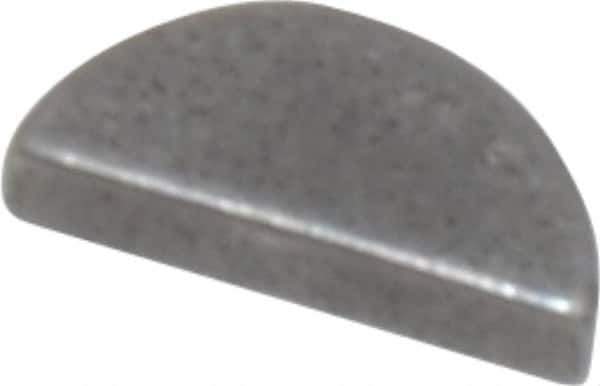 Made in USA - #202 Standard Woodruff Key - 1/4" Long x 1/16" Wide, Steel - Industrial Tool & Supply