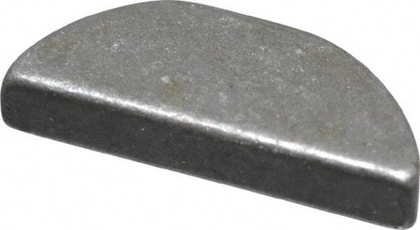 Made in USA - #304 Standard Woodruff Key - 1/2" Long x 3/32" Wide, Steel - Industrial Tool & Supply
