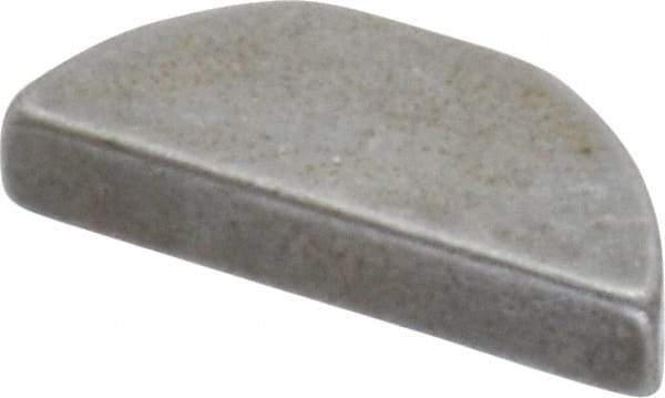 Made in USA - #405 Standard Woodruff Key - 5/8" Long x 1/8" Wide, Steel - Industrial Tool & Supply