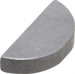 Made in USA - #608 Standard Woodruff Key - 1" Long x 3/16" Wide, Steel - Industrial Tool & Supply