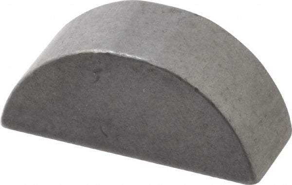Made in USA - #1208 Standard Woodruff Key - 1" Long x 3/8" Wide, Steel - Industrial Tool & Supply